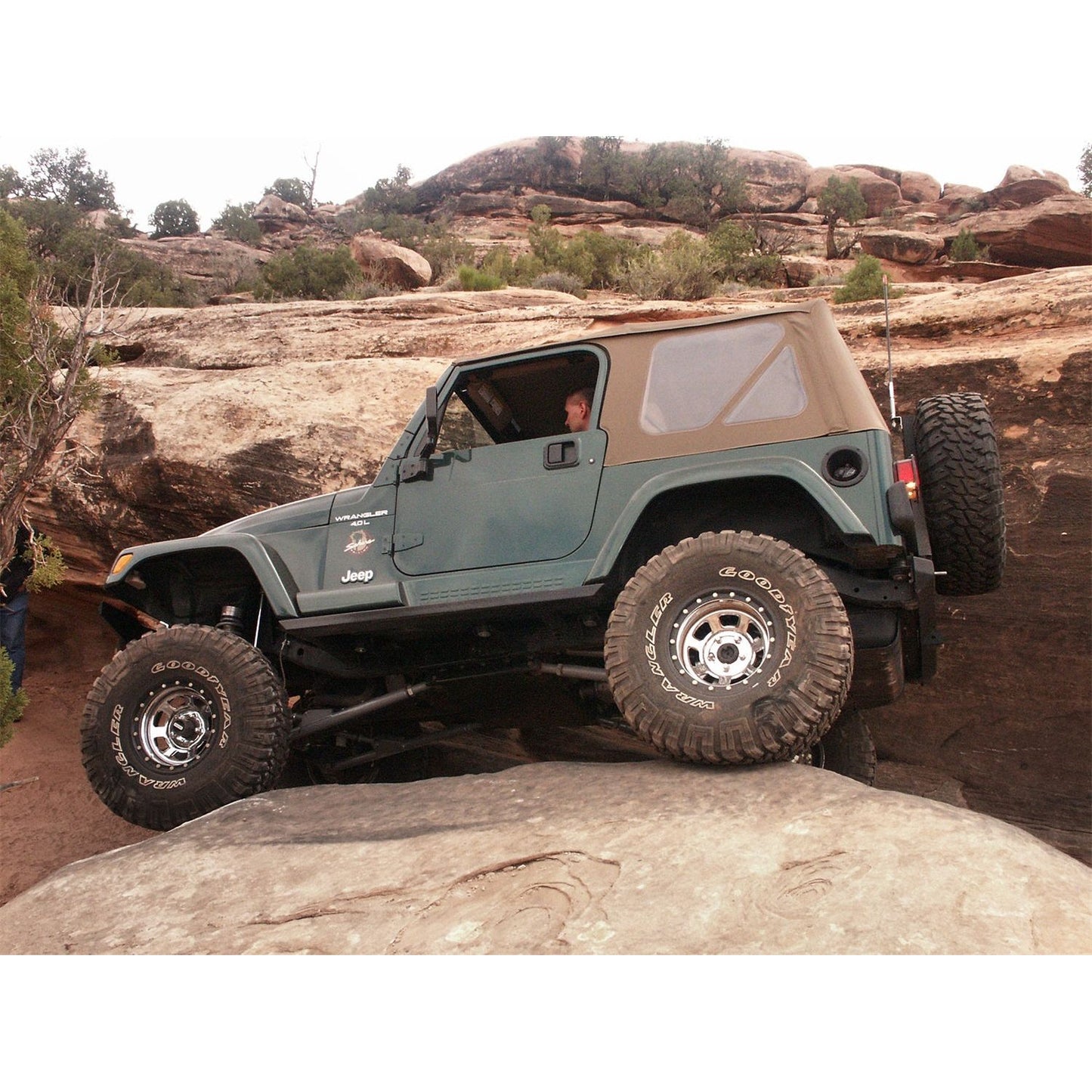 Smittybilt Replacement Soft Top Spice Incl. 2 Front Replacement Upper Door Skins w/Tinted Windows I 9970217