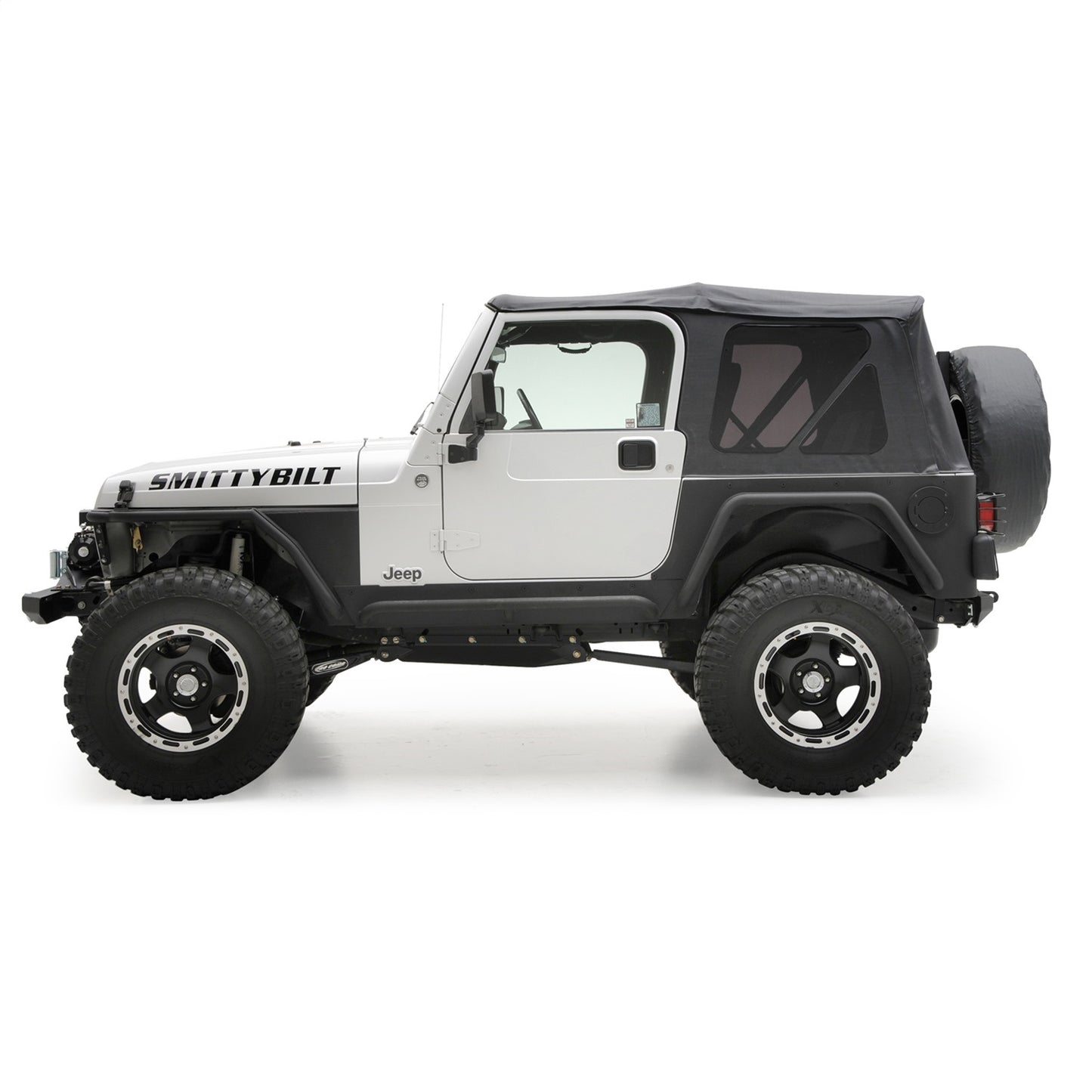 Smittybilt Replacement Soft Top Black Diamond Incl. 2 Front Replacement Upper Door Skins w/Tinted Windows I 9970235