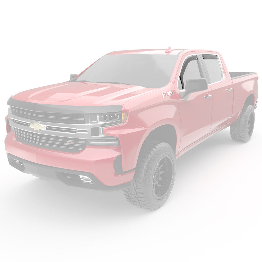 EGR In-Channel Window Visors Smoke Finish Fits Chevy, GMC (Crew Cab) - 571691