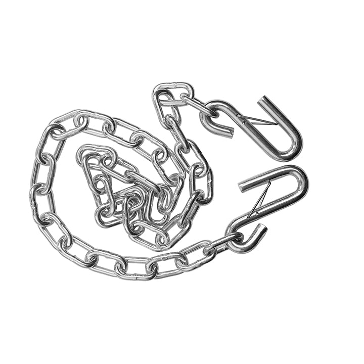 ENTHUZE| Safety Chain W/ S-Hook: 1/4" X 48" 2000-Lb, 48" With 2 S-Hooks, 2,000 Lbs, Clear Zinc |ACTENT-470-001