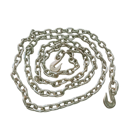 ENTHUZE| 3/8 In. X 16 Ft Grade 70 Transport Chain, 16' W/ 2 Clevis Hooks, 26,400 Lbs Yellow Zinc |ACTENT-470-002