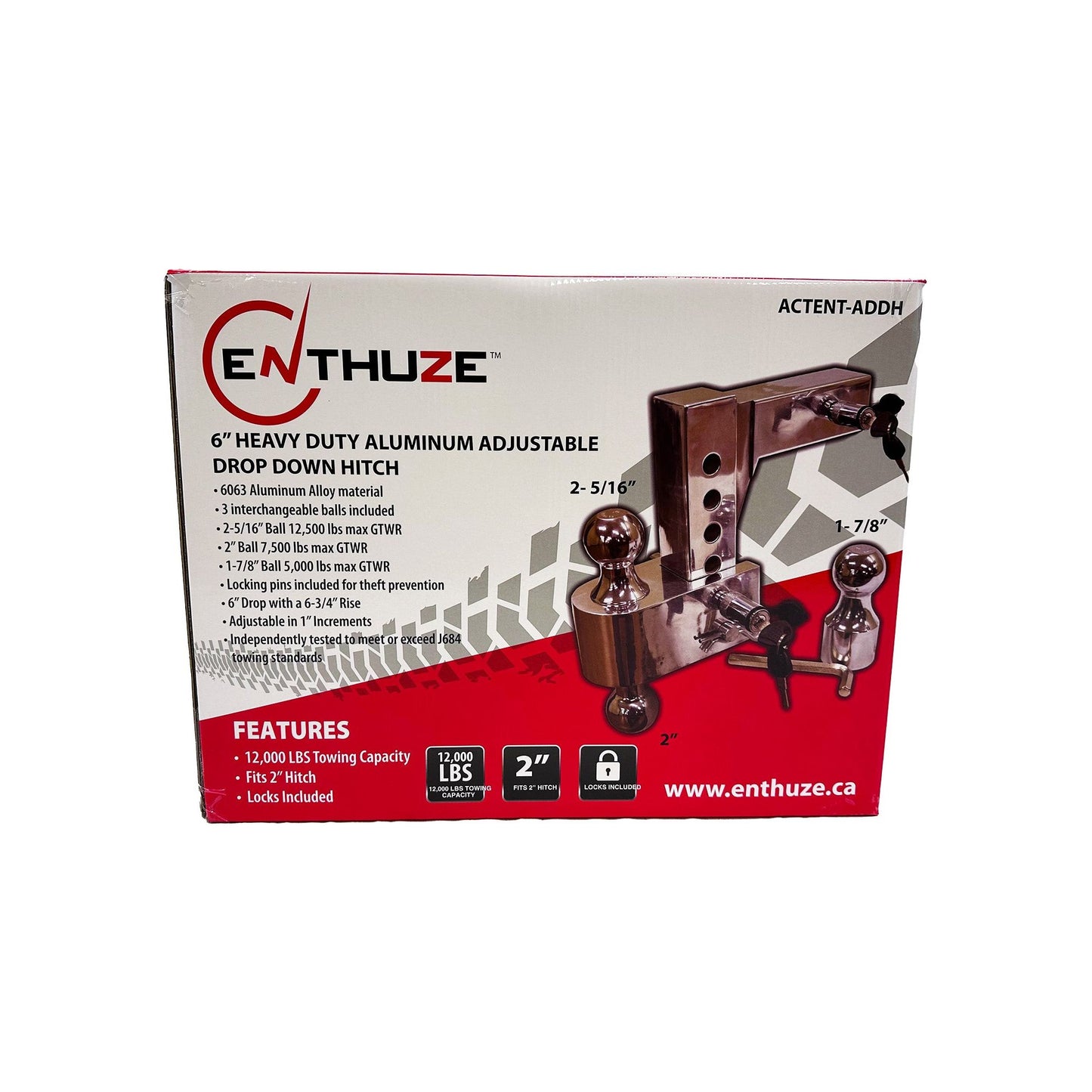 ENTHUZE| Aluminum Adjustable Drop Hitch |ACTENT-ADDH