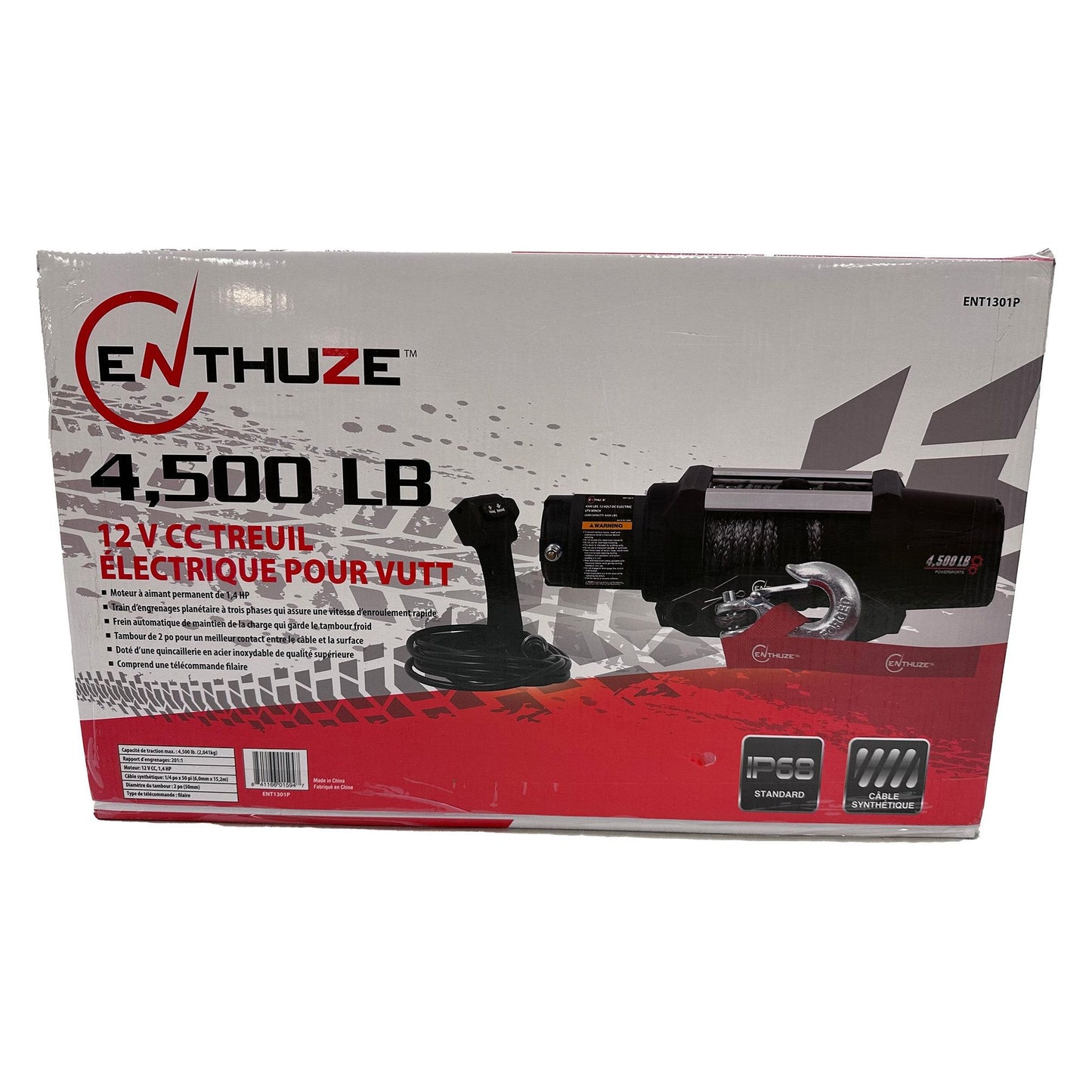 ENTHUZE| 4500Lb Atv/Utv Winch, Synthetic Rope |ACTENT1301P