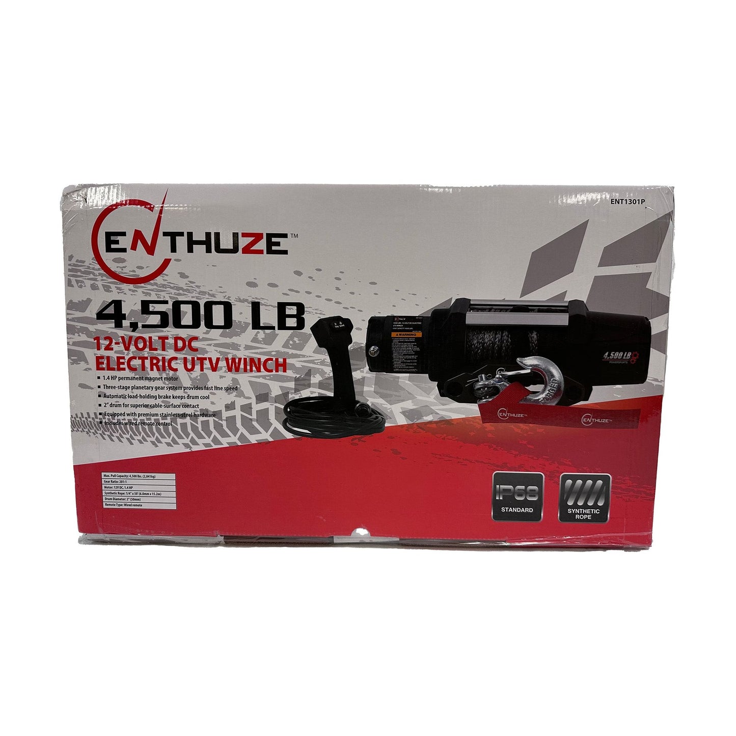 ENTHUZE| 4500Lb Atv/Utv Winch,  Synthetic Rope |ACTENT1301P