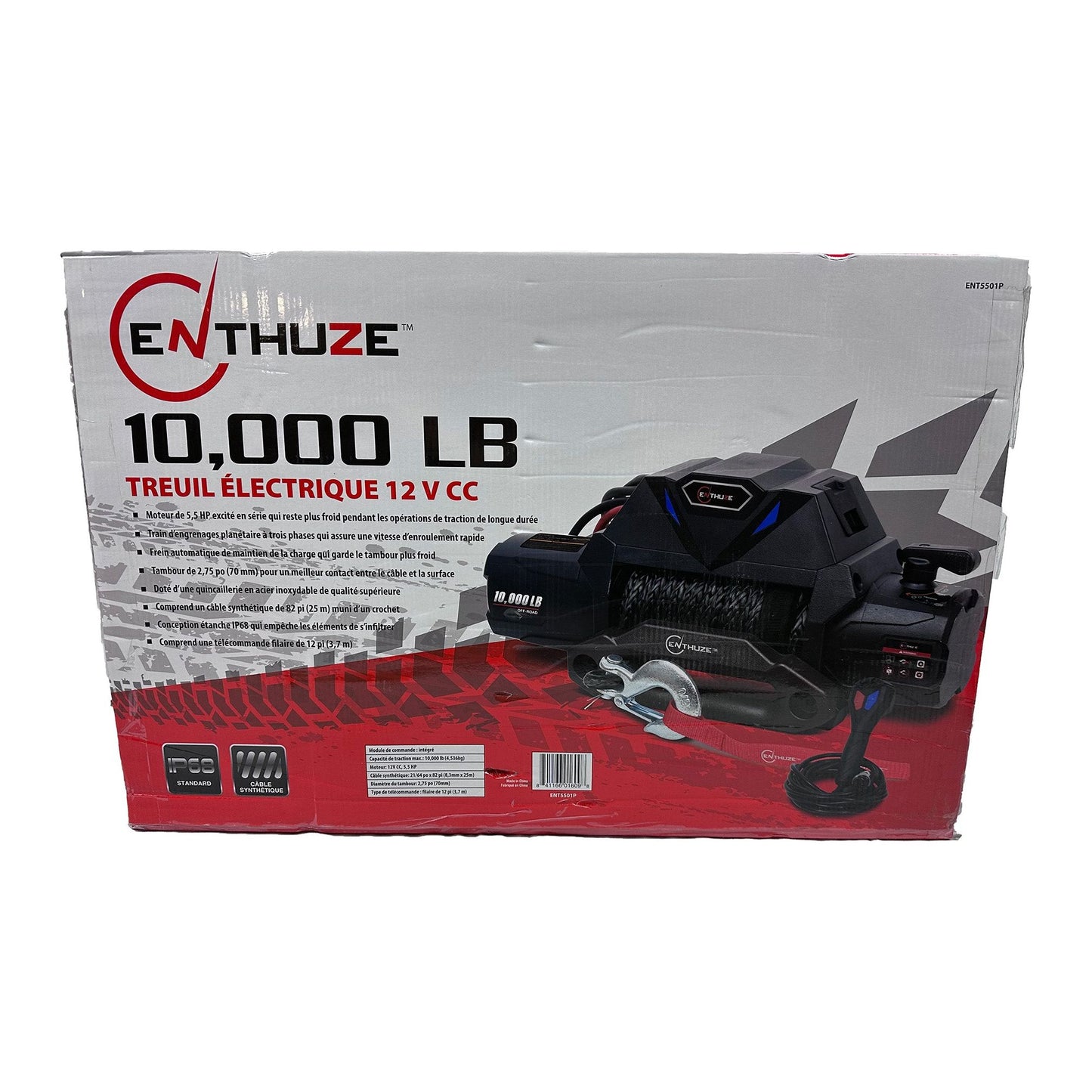 ENTHUZE| 10000 Lb Winch, Synthetic Rope |ACTENT5501P