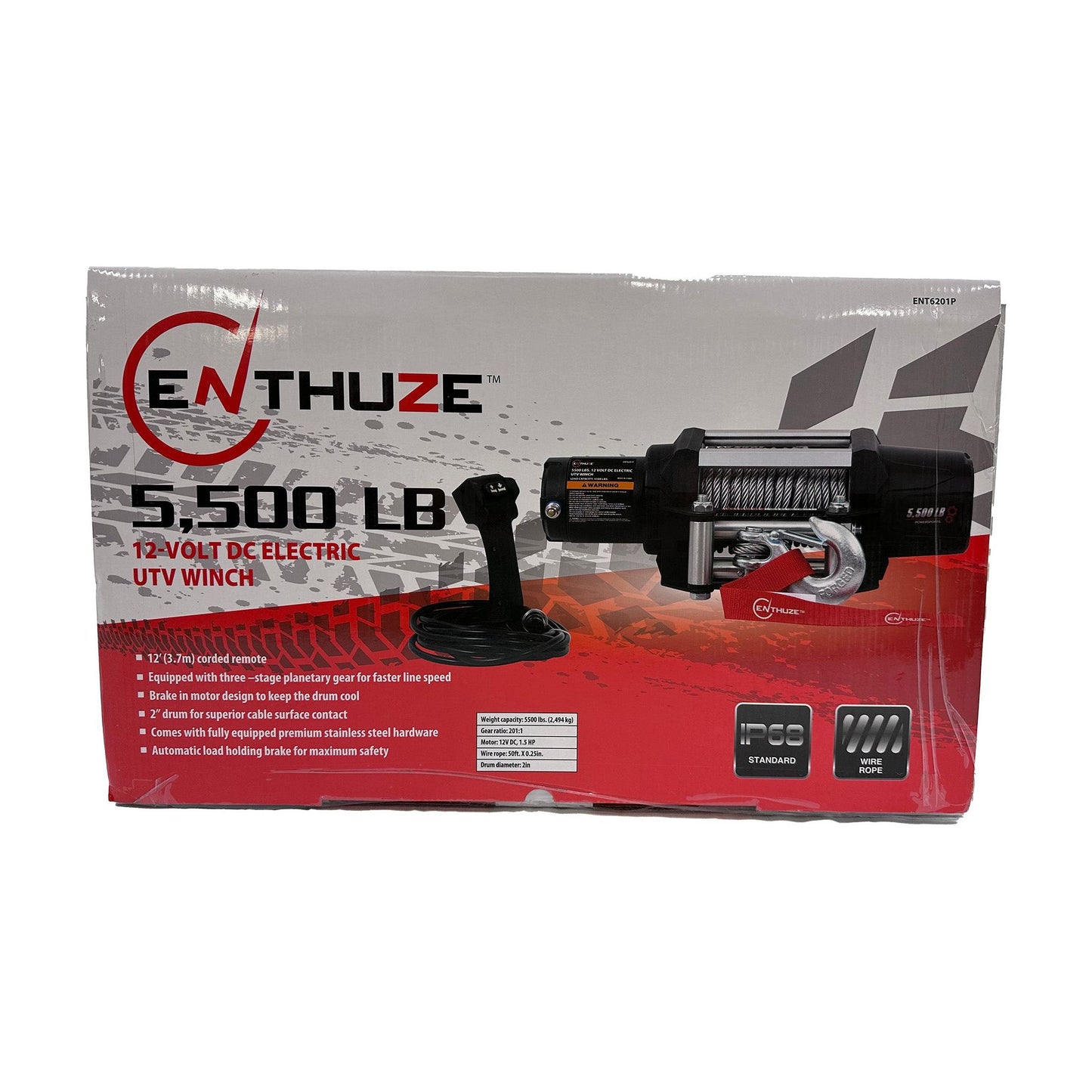 ENTHUZE| 5500Lb Atv/Utv Winch, Steel Rope |ACTENT6201P