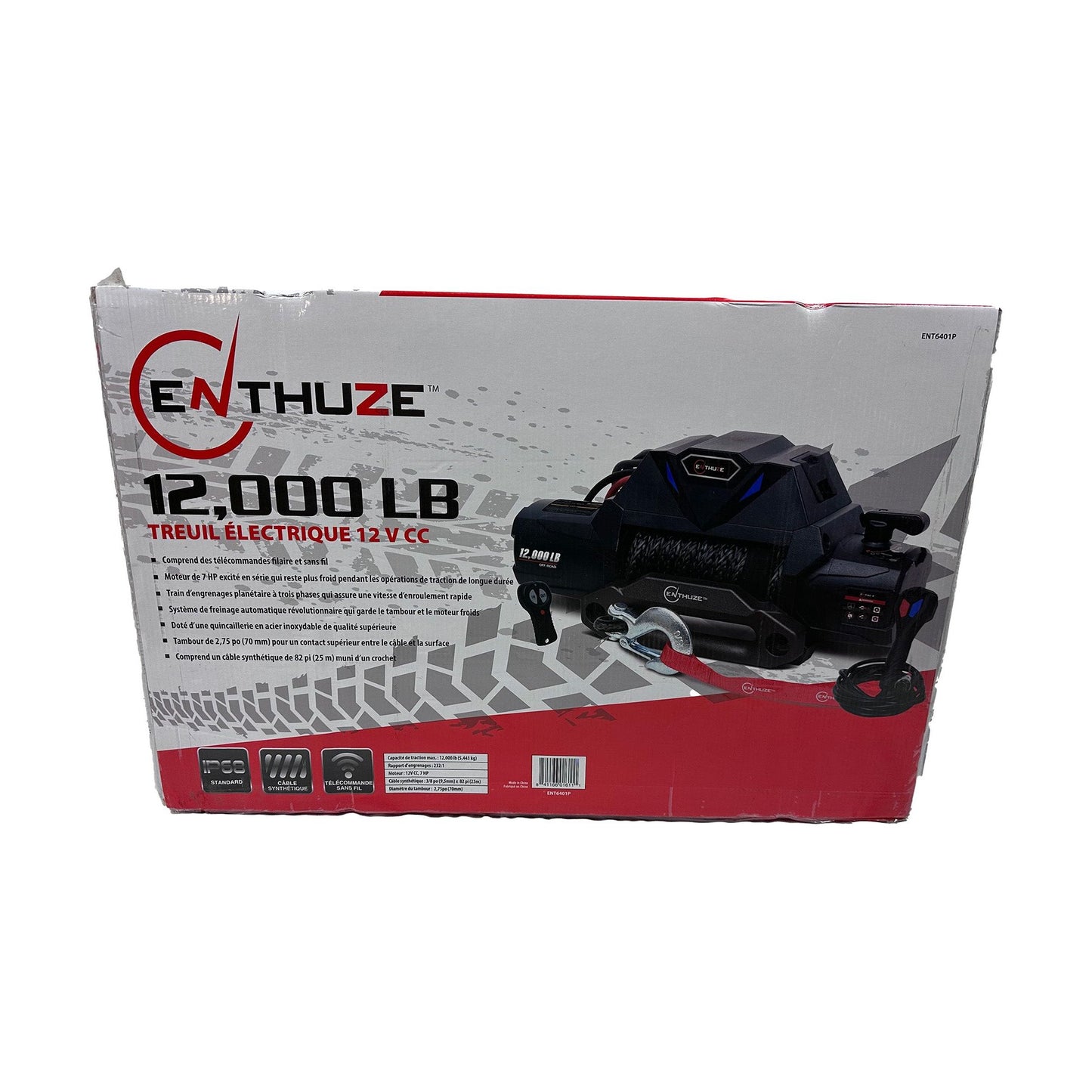 ENTHUZE| 12000 Lb Winch, Synthetic Rope |ACTENT6401P