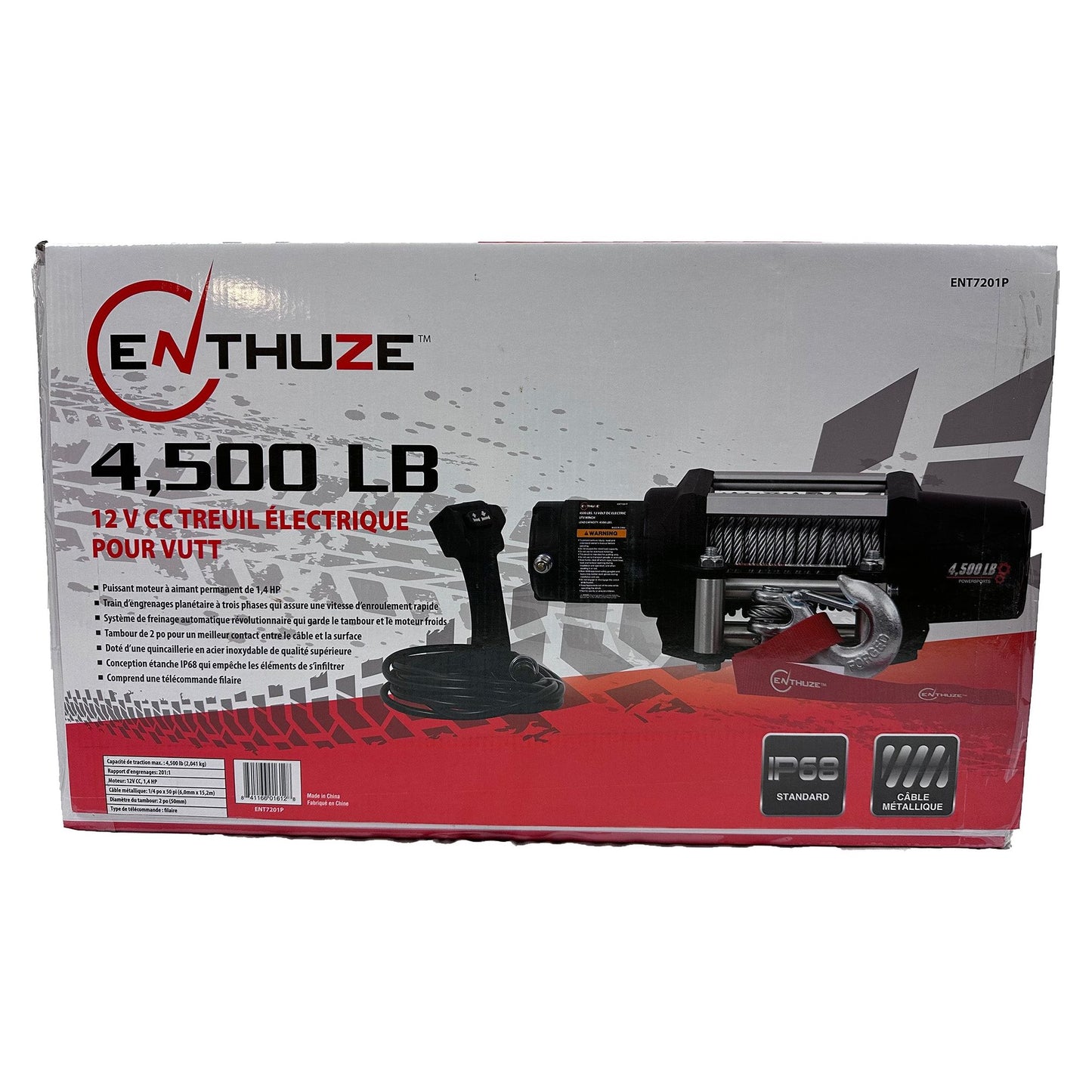 ENTHUZE| 4500Lb Atv/Utv Winch, Steel Rope |ACTENT7201P
