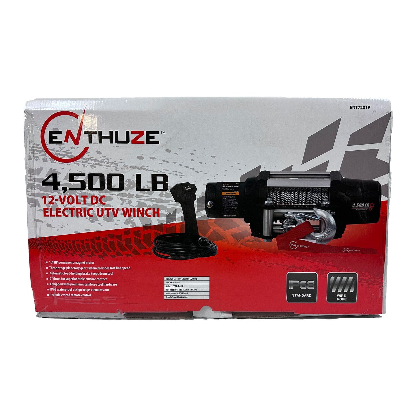 ENTHUZE| 4500Lb Atv/Utv Winch, Steel Rope |ACTENT7201P