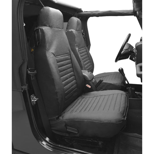 Bestop Seat Covers Black Diamond High Back Bucket Fits Factory Seats Pair I 29228-35
