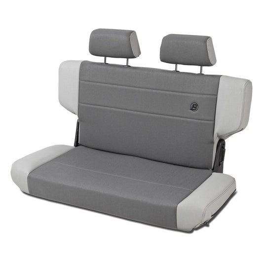 Bestop Trailmax II Fold-N-Tumble Seat Charcoal Rear/Second Seat Vinyl w/Center Fabric Insert I 39439-09