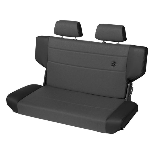 Bestop Trailmax II Fold-N-Tumble Seat Black Denim Rear/Second Seat Vinyl w/Center Fabric Insert I 39439-15