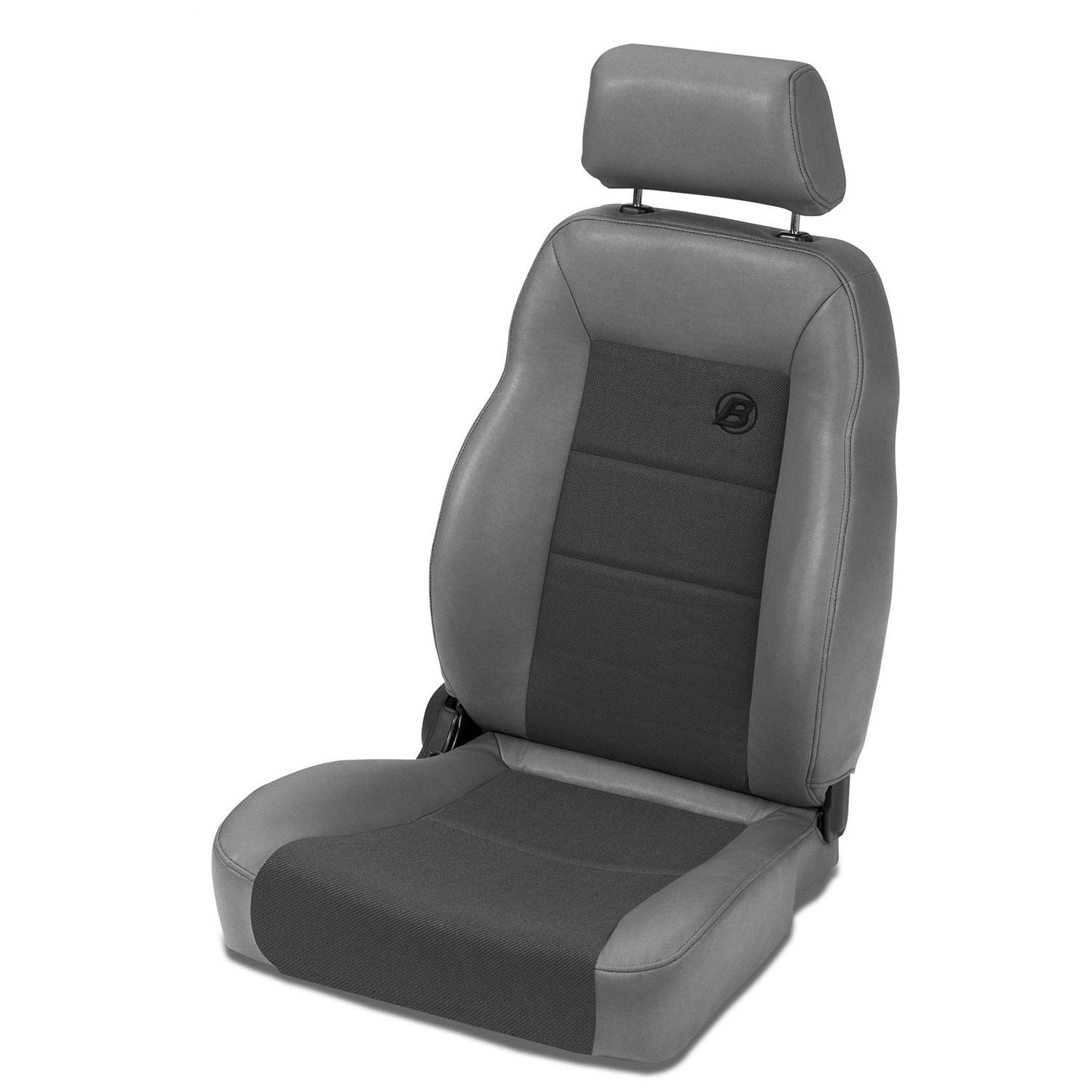 Bestop Trailmax II Pro Seat Charcoal Front High-Back Vinyl w/Center Fabric Insert Premium Bucket Passenger Side I 39460-09