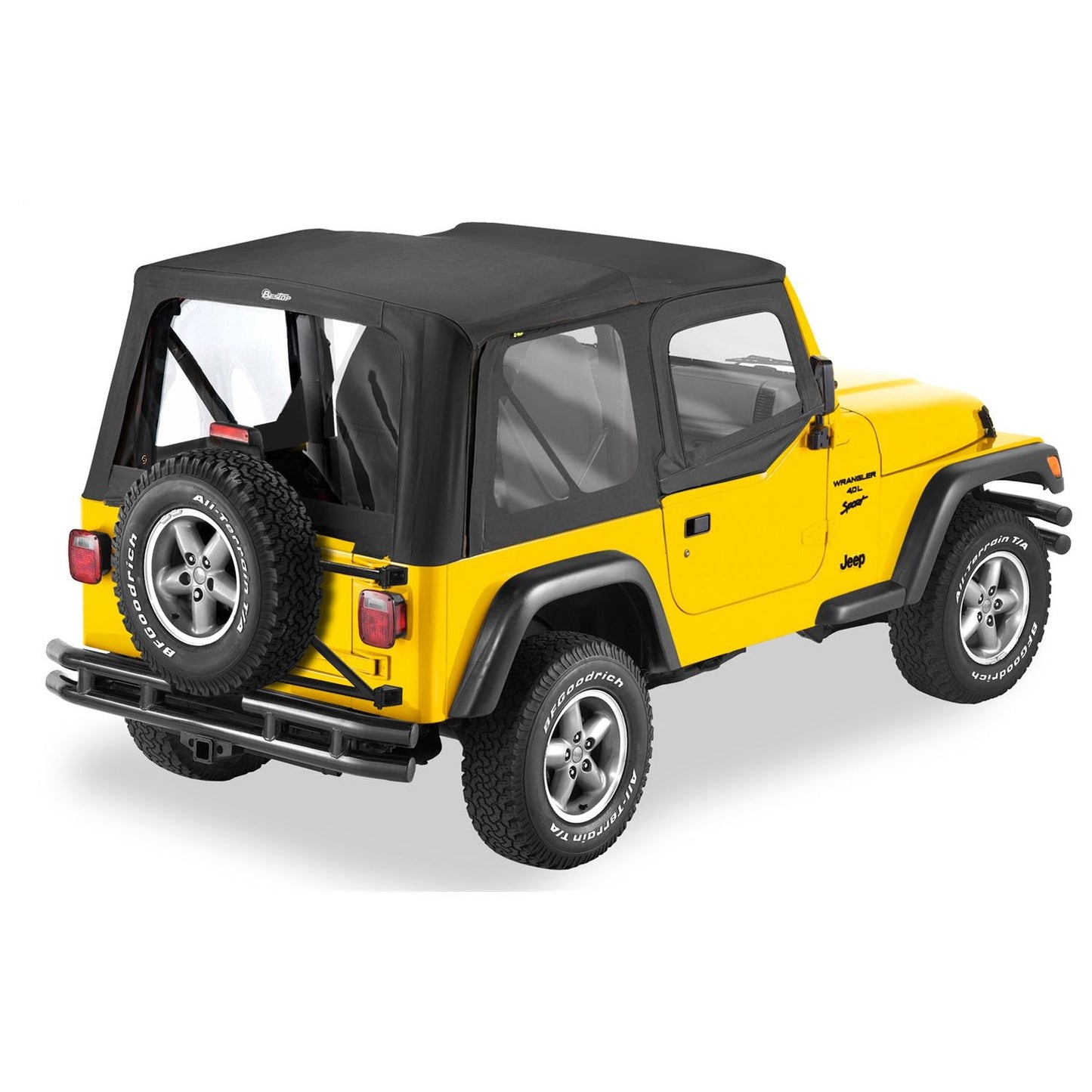 Bestop Replace-A-Top Black Diamond Clear Windows Upper Door Skins Included I 51128-35