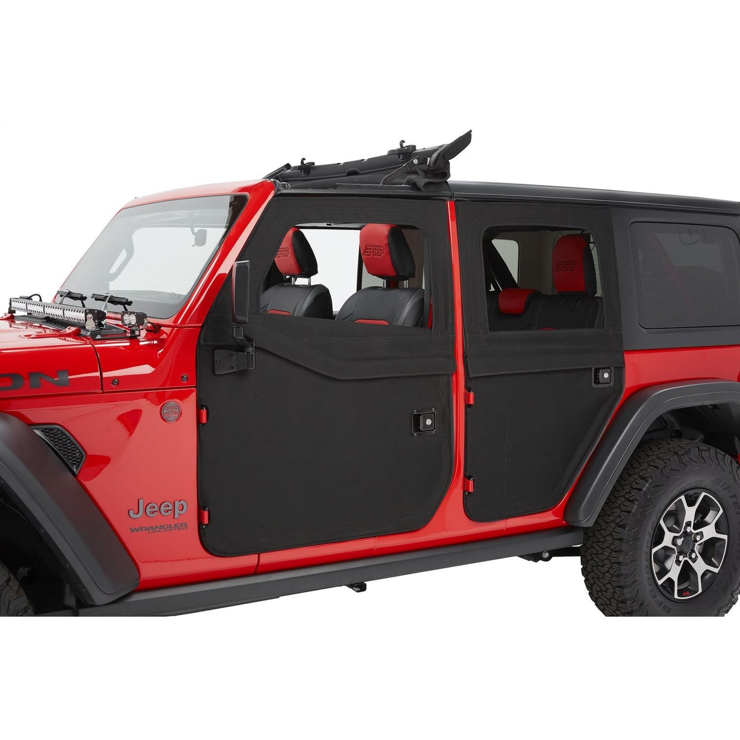 Bestop Fabric Door Set Black Twill 2 pc. Rear Fits Factory Soft Top/All Bestop Soft Tops w/Factory Door Surrounds And Door Strikers I 51751-17