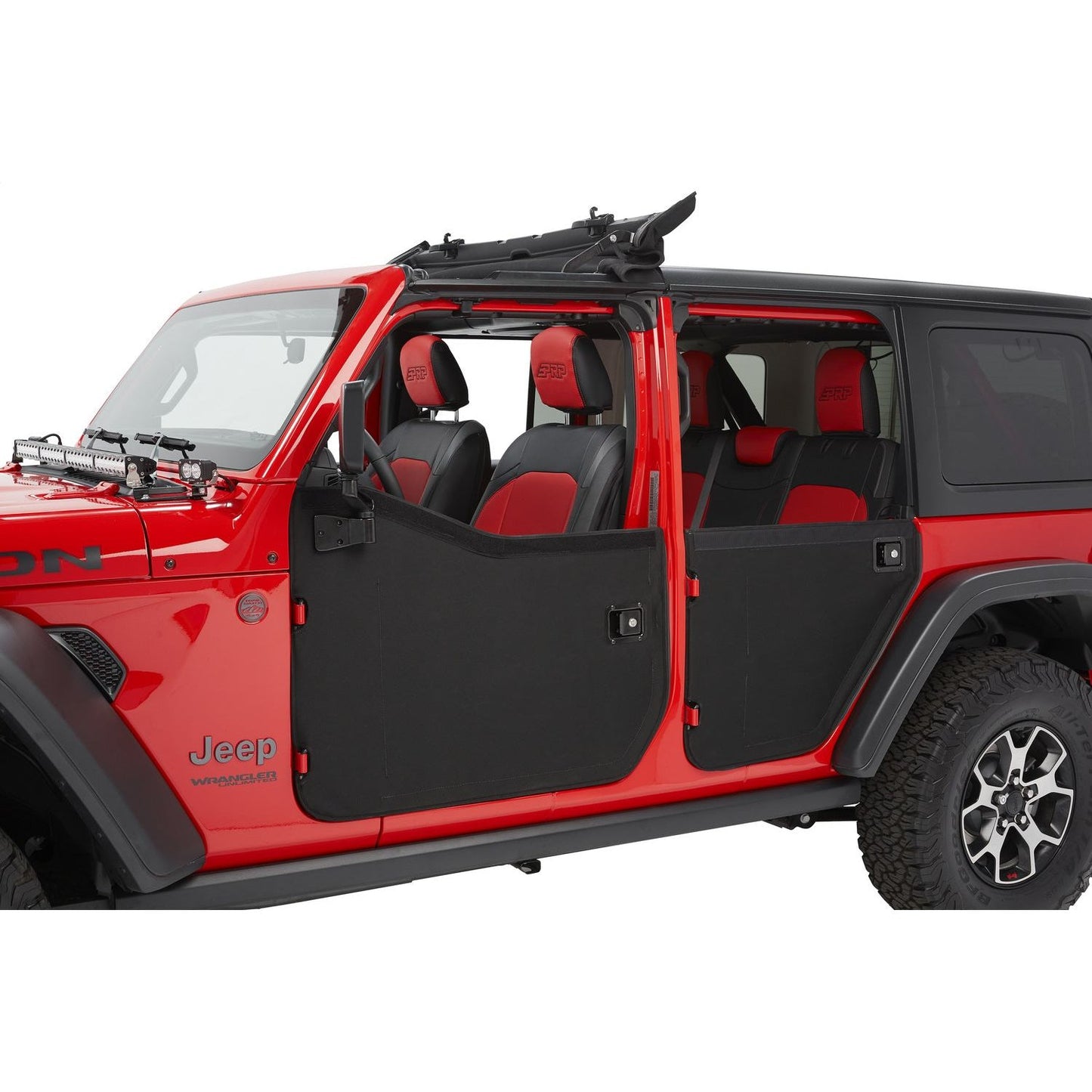 Bestop Fabric Door Set Black Twill 2 pc. Rear Fits Factory Soft Top/All Bestop Soft Tops w/Factory Door Surrounds And Door Strikers I 51751-17