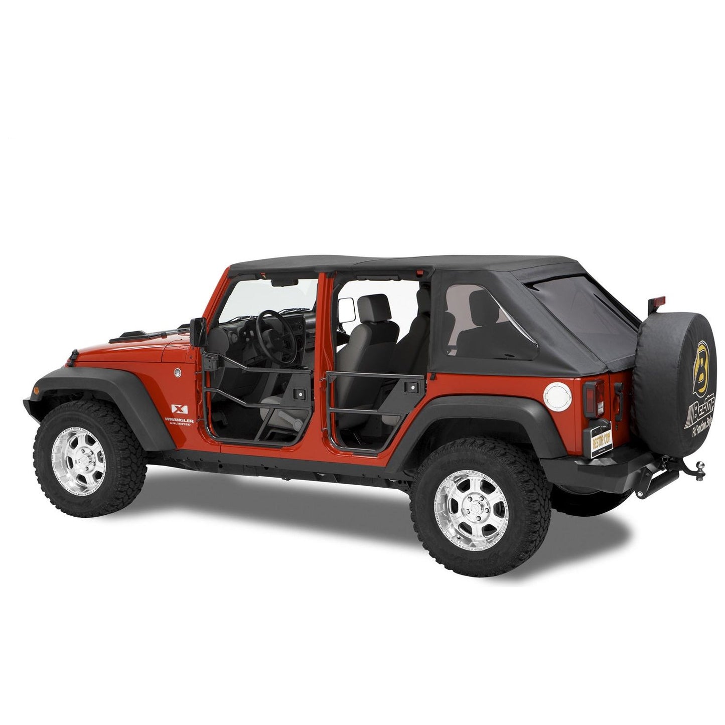 Bestop HighRock 4x4 Element Doors Black Crush Front Incl. Two Lower Door Frames Paddle Handles w/o Storage Bags I 51810-01