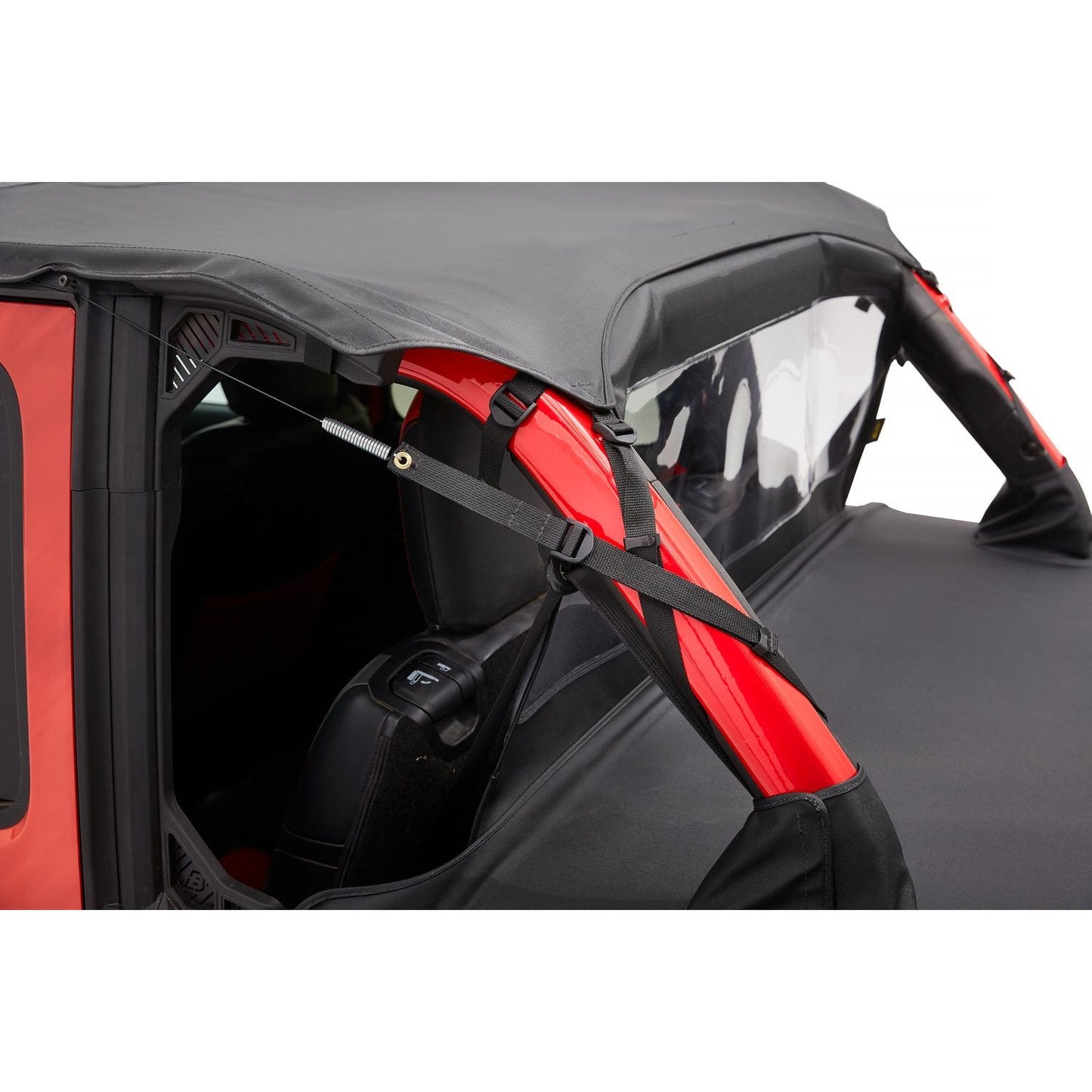 Bestop Header Extended Safari Cable Style Bikiniâ„¢ Top Black Diamond Incl. Windshield Header Requires Soft Top Door Sorrounds I 52613-35