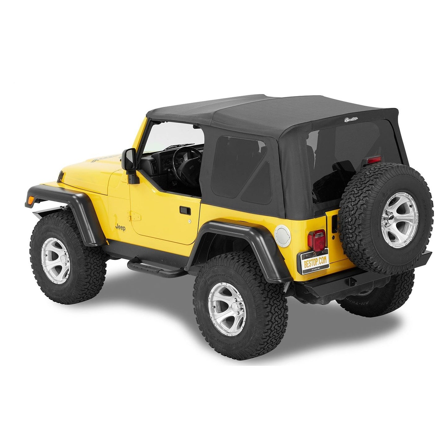 Bestop Supertop Squareback Soft Top Black Denim Incl. Tinted Side/Rear Windows No Doors Included I 54720-15