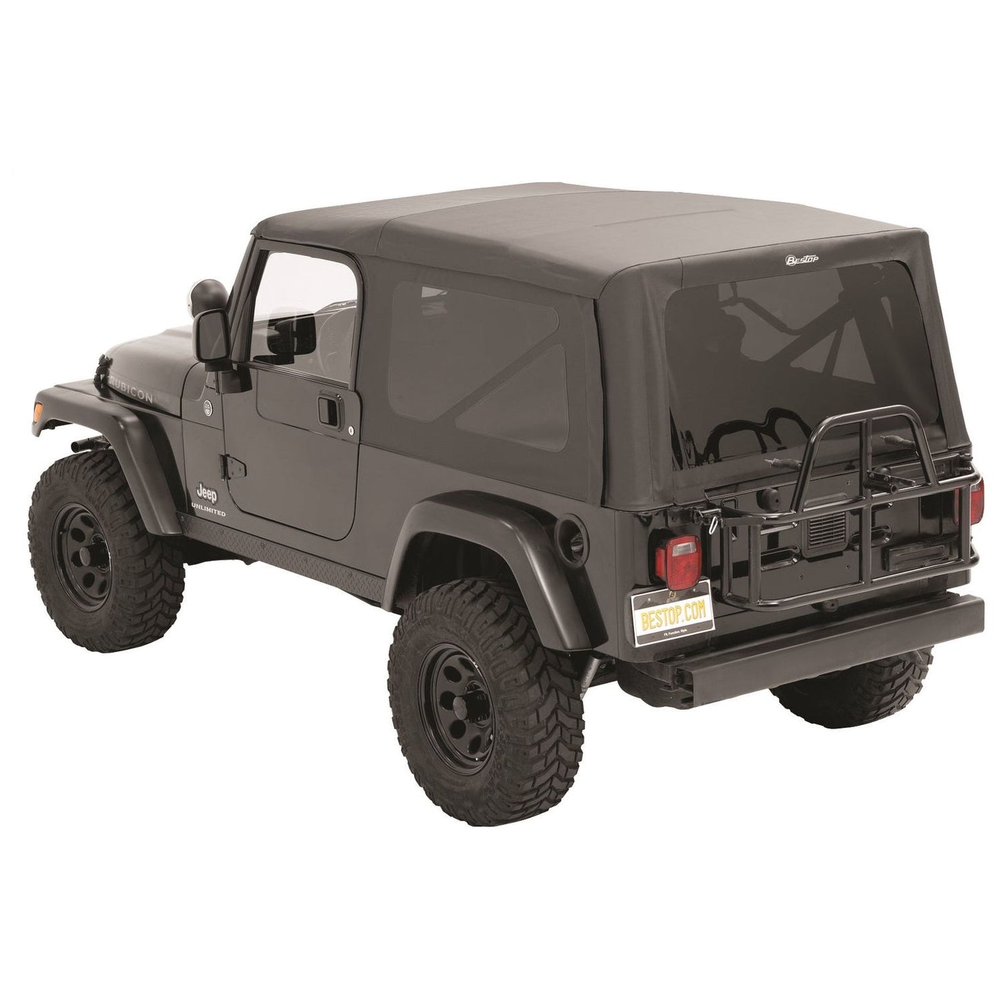 Bestop Supertop Squareback Soft Top Black Diamond No Doors Included Tinted Side/Rear Windows I 54721-35
