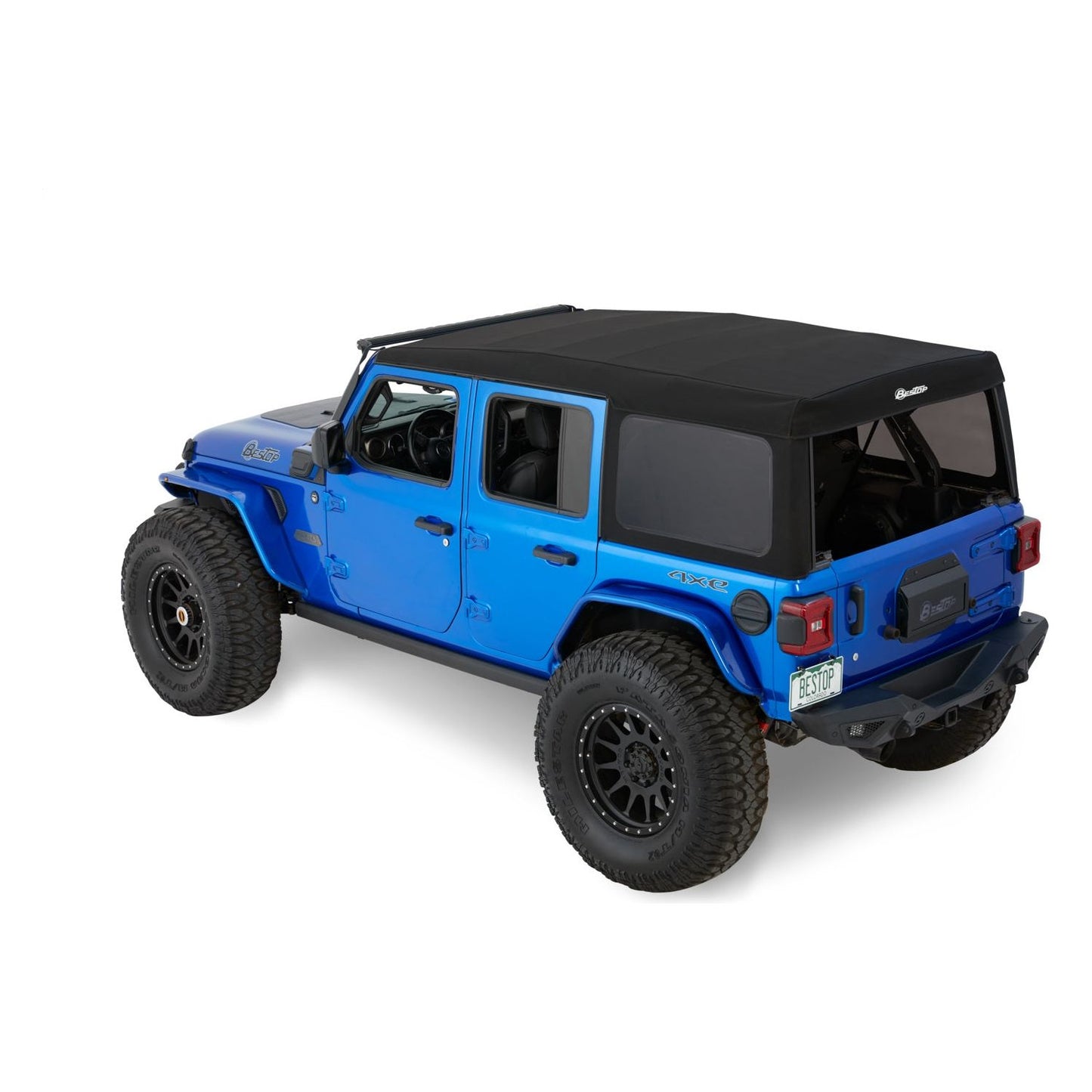 Bestop Supertop Squareback Soft Top Black Twill No Doors Included Tinted Side/Rear Windows I 54726-17