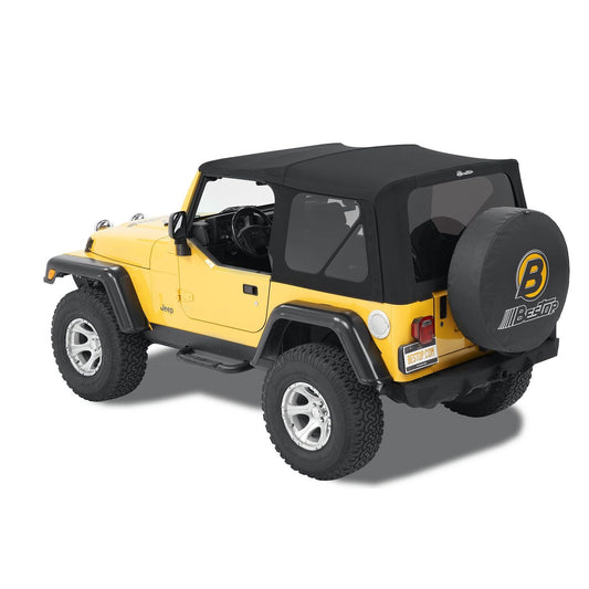 Bestop Supertop Squareback Soft Top Matte Black Incl. Tinted Side/Rear Windows No Doors Included I 54820-17