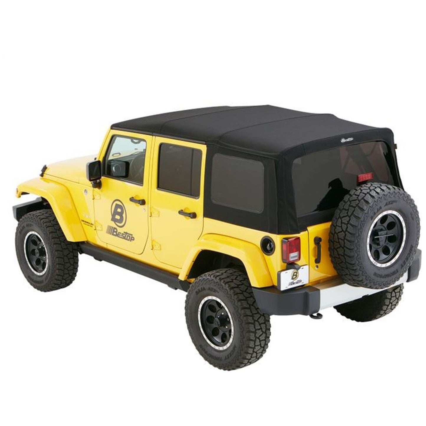 Bestop Supertop Squareback Soft Top Matte Black No Doors Included Tinted Side/Rear Windows I 54823-17
