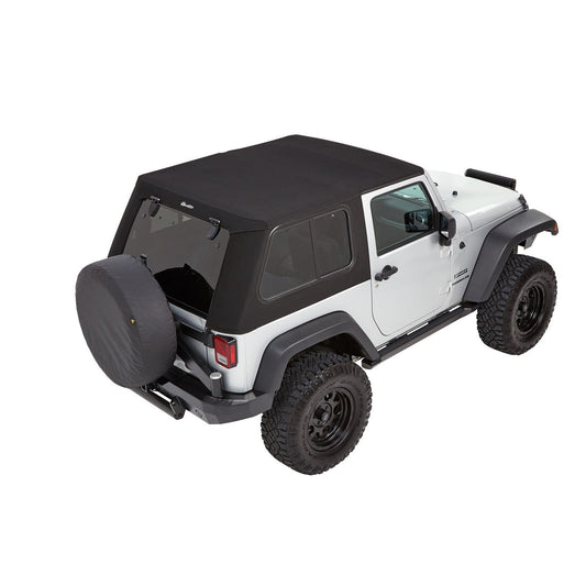 Bestop Trektop Pro Hybrid Slantback Soft Top Matte Black Tinted Sliding Side Panels And Safety Glass Rear Window I 54862-17