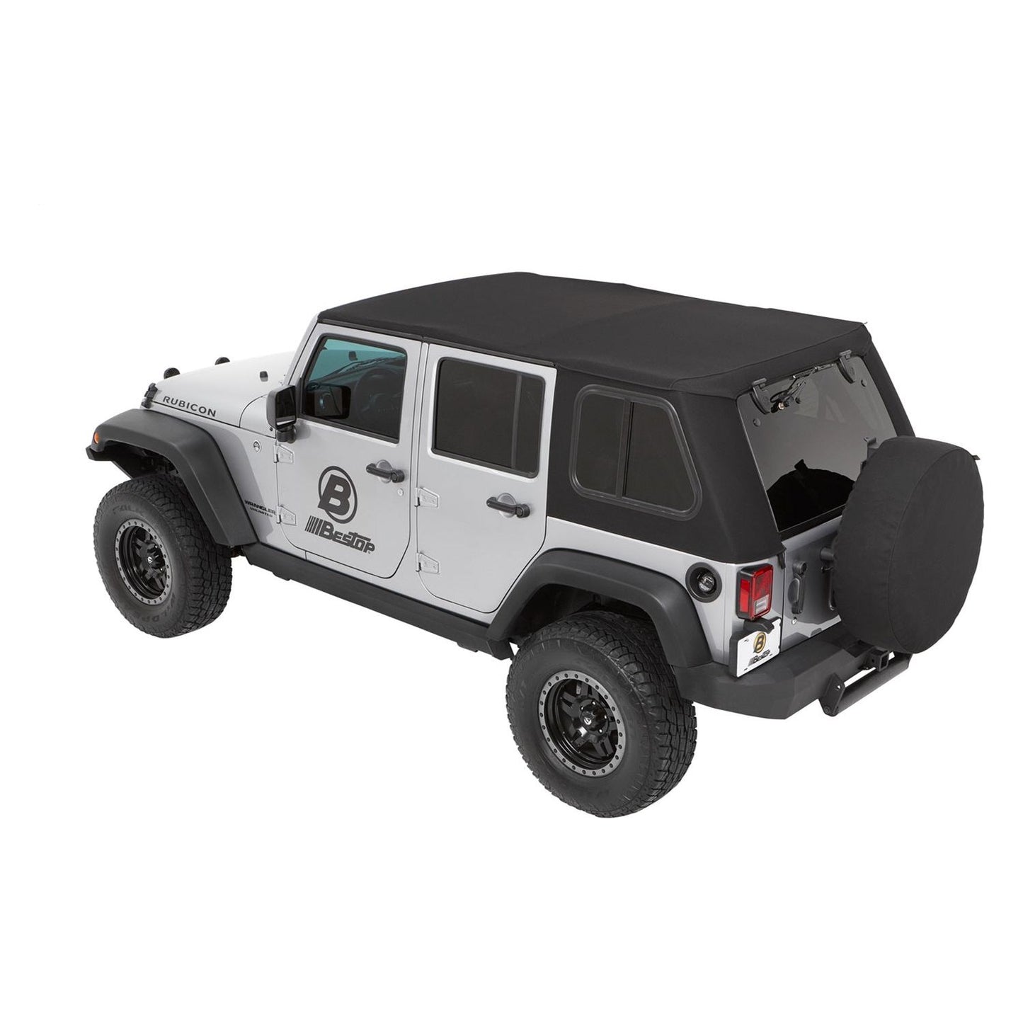 Bestop Trektop Pro Hybrid Slantback Soft Top Matte Black Tinted Sliding Side Panels And Safety Glass Rear Window I 54863-17