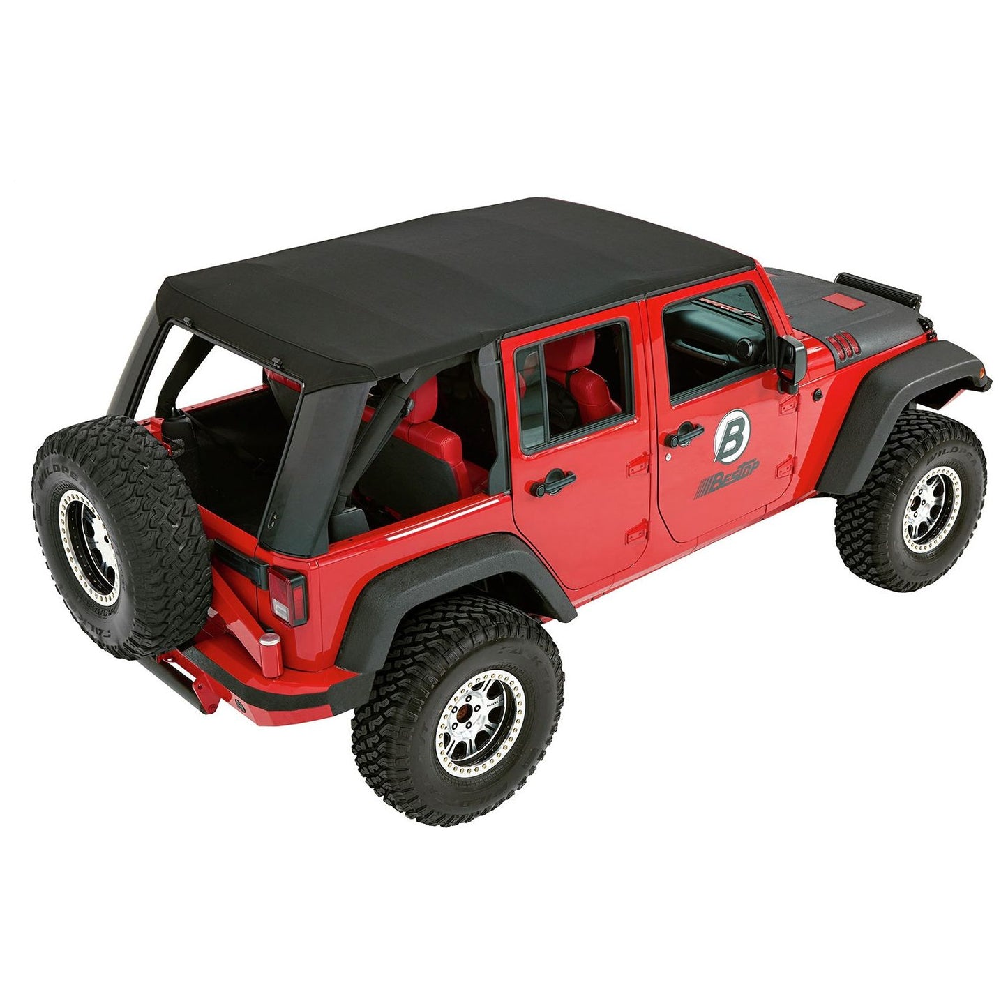 Bestop Trektop Pro Hybrid Slantback Soft Top Matte Black Tinted Sliding Side Panels And Safety Glass Rear Window I 54863-17