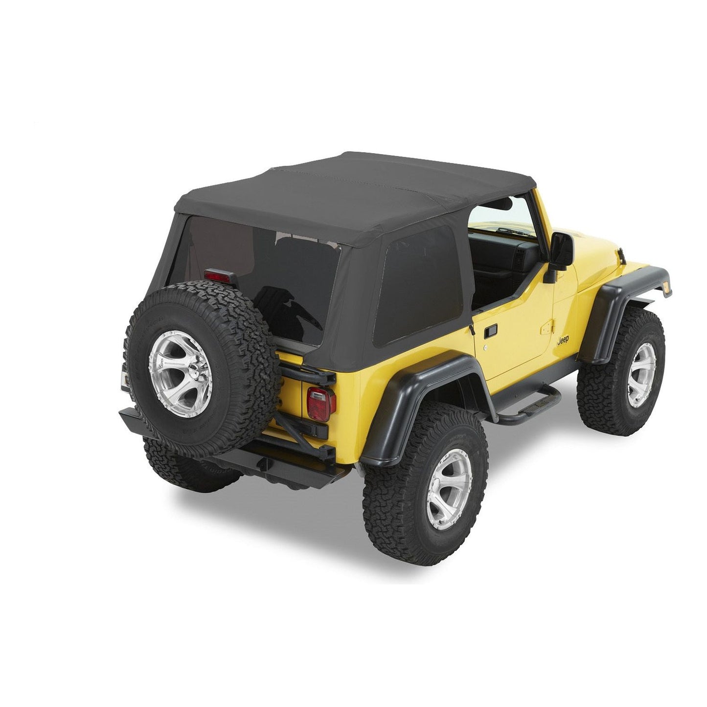 Bestop Trektop Slantback Soft Top Black Denim Incl. Tinted Side/Rear Windows No Doors Included I 56820-15