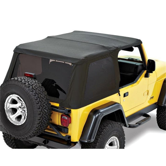 Bestop Trektop Slantback Soft Top Black Twill No Doors Included Tinted Side/Rear Windows I 56920-17