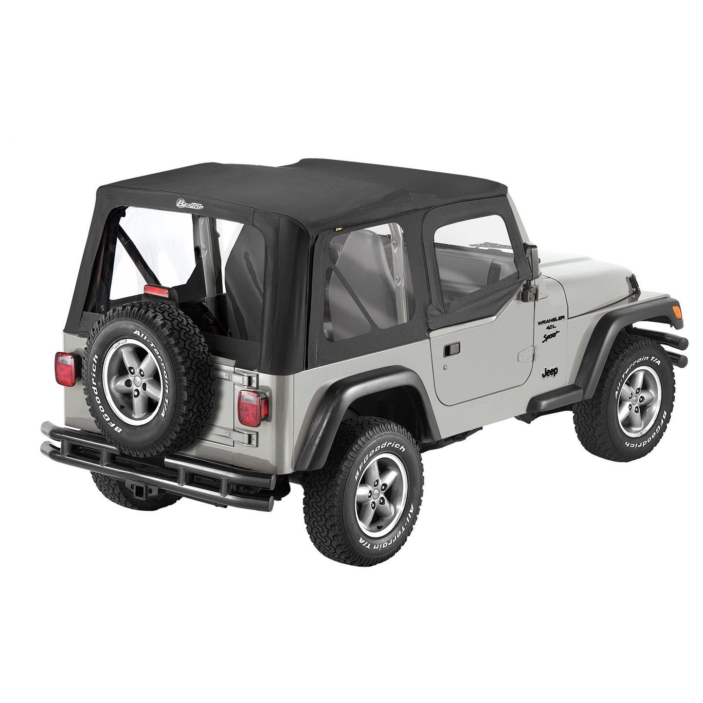 Bestop Replace-A-Top Black Clear Windows Upper Door Skins Included I 79121-01