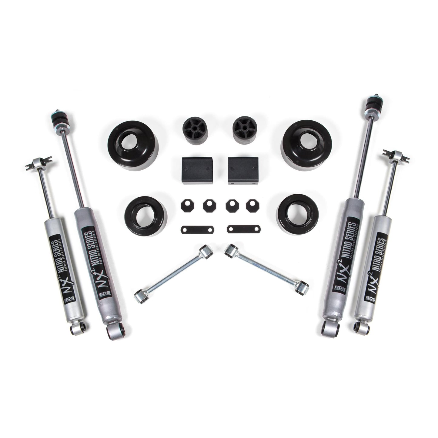 BDS Suspension | 2 Inch Lift Kit Coil Spacer Jeep Wrangler JK 07-11 2-Door Fox 2.0 Performance Shocks | BDS1401FS