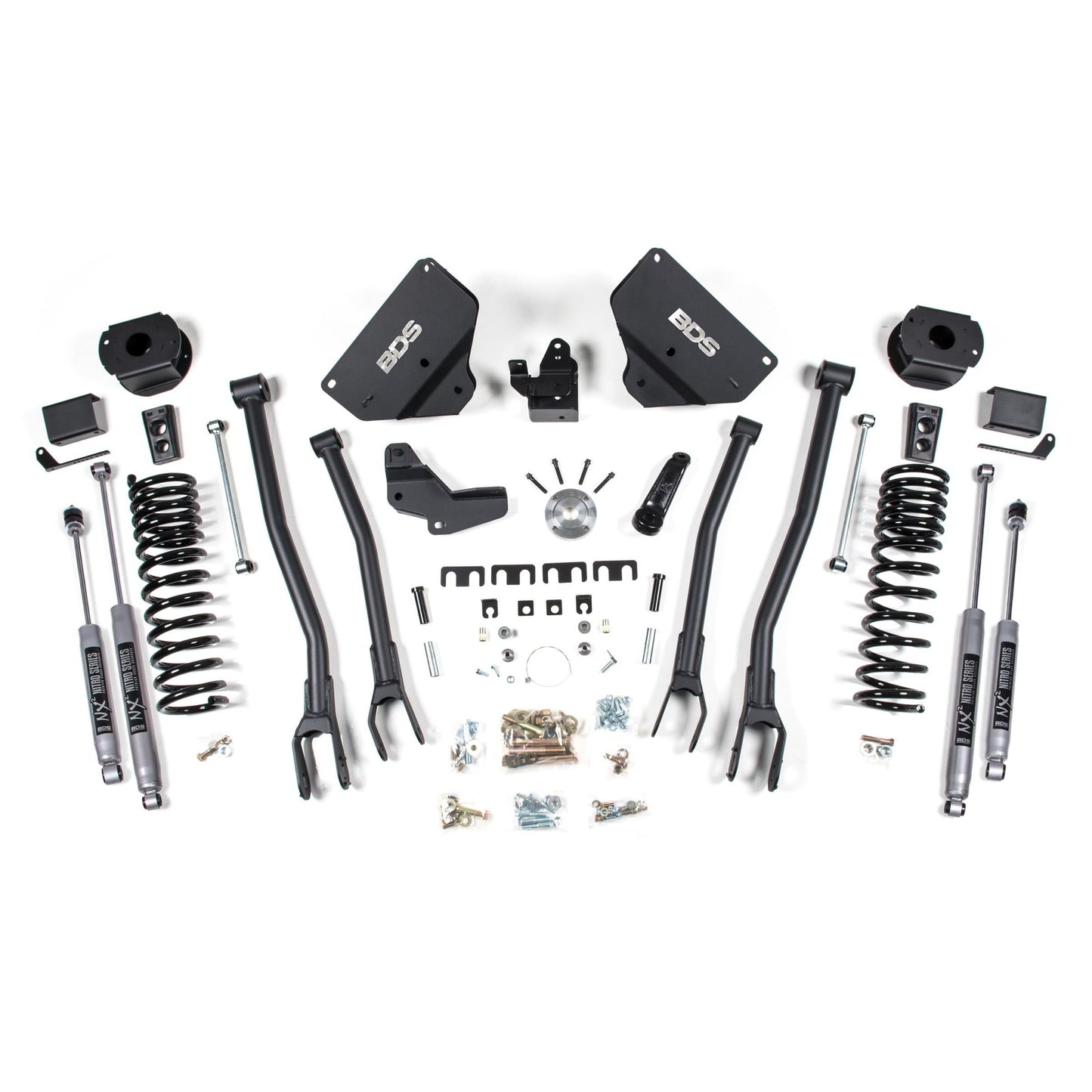 BDS Suspension | 4 Inch Lift Kit w/ 4-Link Ram 2500 w/ Rear Air Ride 14-18 4WD Gas Fox 2.0 Performance Shocks | BDS1634FS