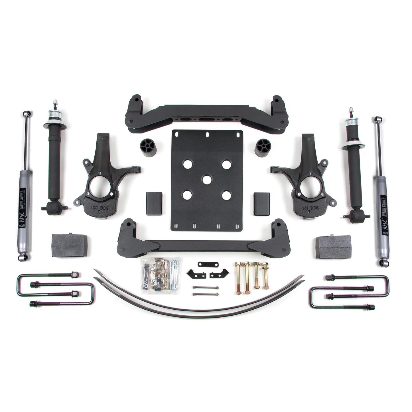 BDS Suspension | 6 Inch Lift Kit Silverado/Sierra 1500 07-13 2WD 5 Inch Block Add A Leaf Fox 2.0 Performance Shocks | BDS174FS