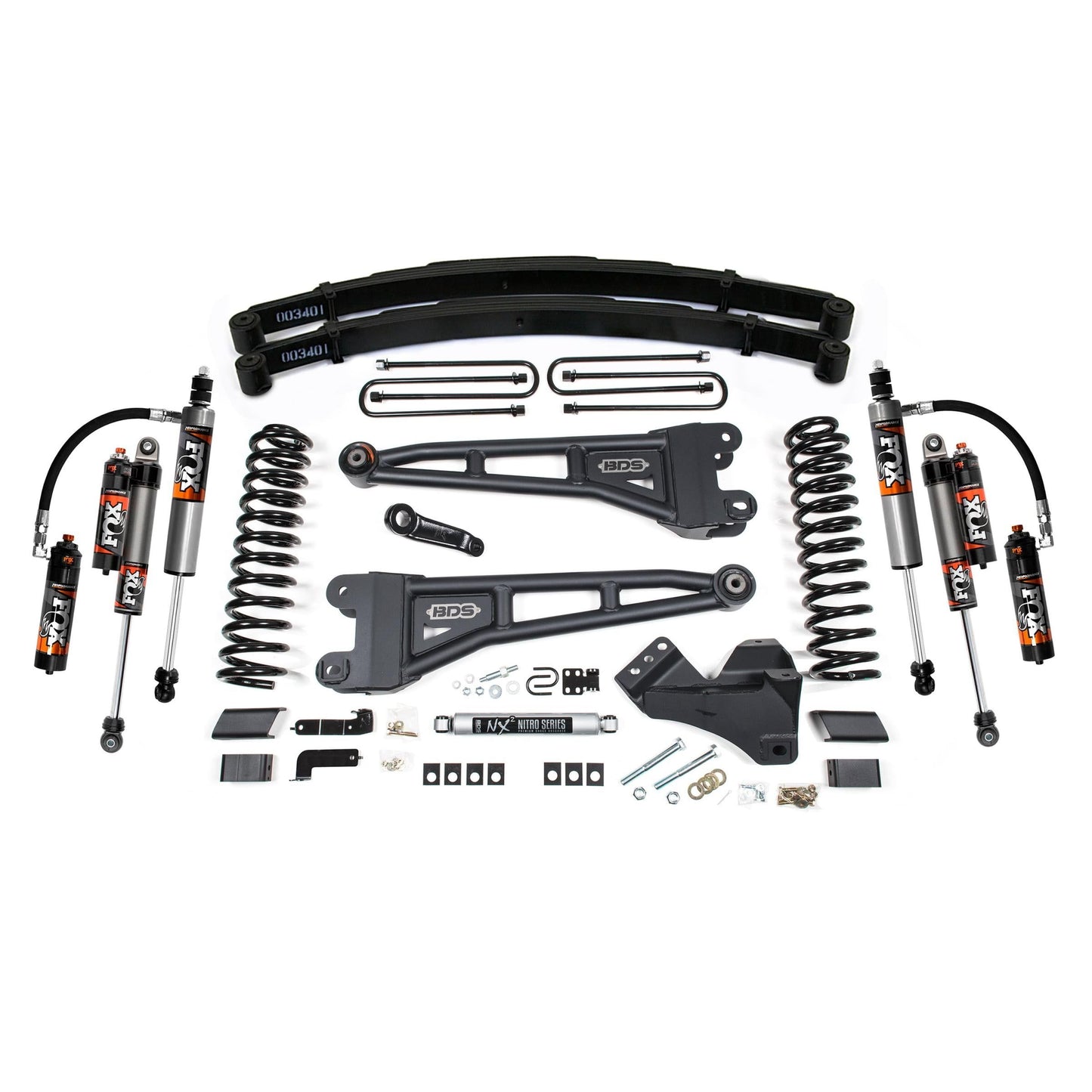 BDS Suspension | 4 Inch Lift Kit w/ Radius Arm Ford F250/F350 Super Duty 17-19 4WD Gas Leaf Springs Fox 2.5 Performance Elite Shocks | BDS2235FPE