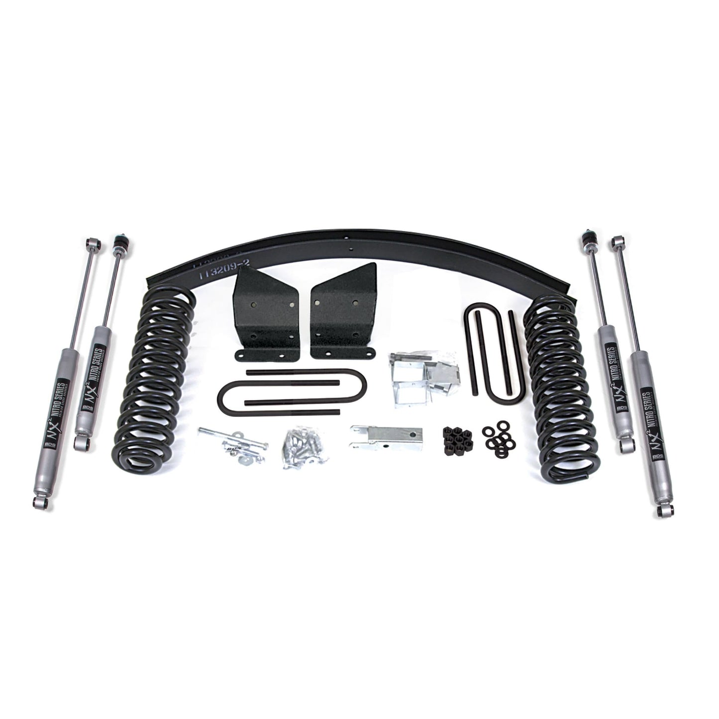 BDS Suspension | 4 Inch Lift Kit Ford Bronco 78-79 4WD Standard Front Shock Block and Add A Leaf NX2 Nitro | BDS521H