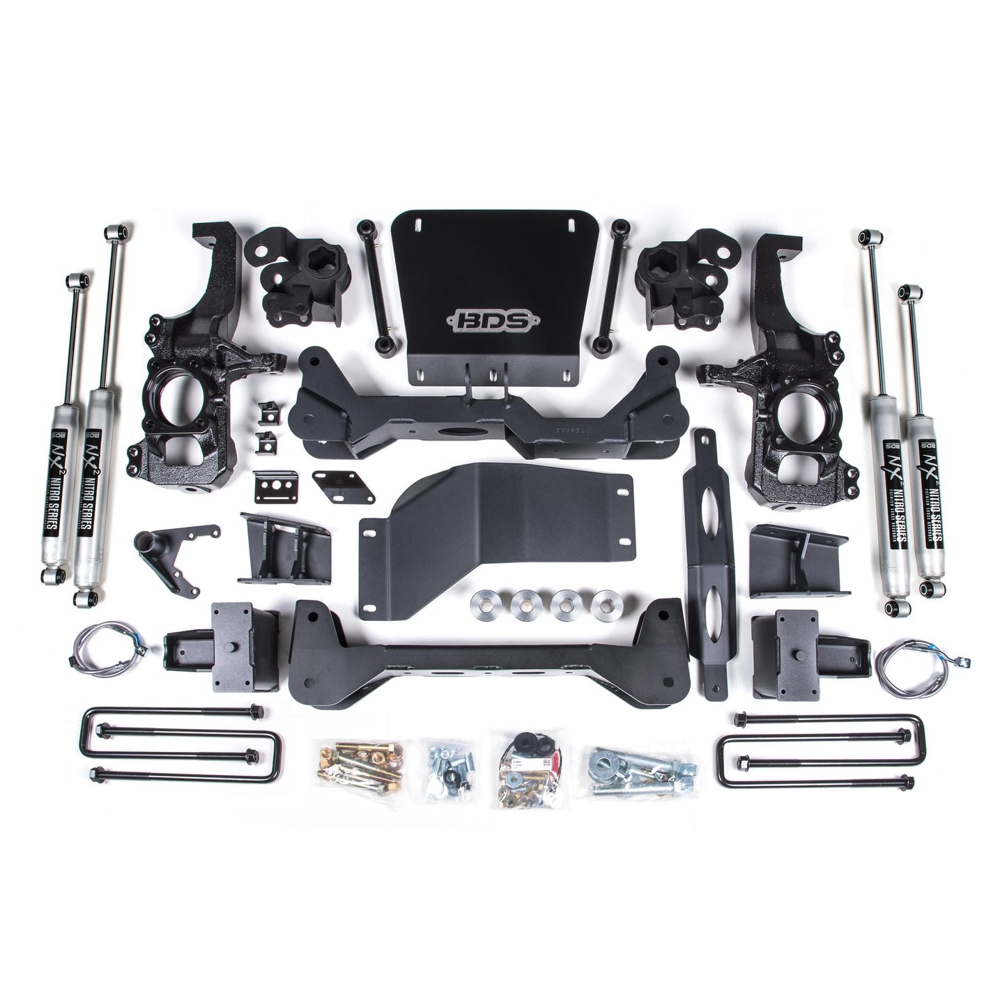 BDS Suspension | 6.5 Inch Lift Kit Silverado/Sierra 2500HD/3500HD 20-24 4WD 5 Inch Block Without Overload NX2 Nitro | BDS753H