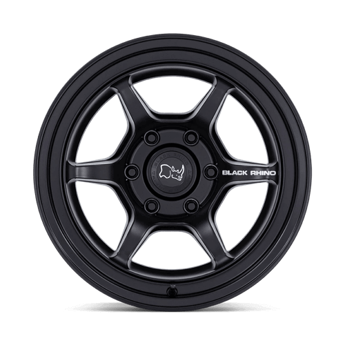 Black Rhino SHOGUN Matte Black wheel with 6-spoke design and Flow Formed construction.