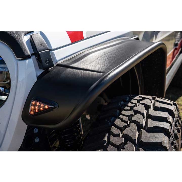 Bushwacker Flat Style Fender Flares for 2022-C Jeep Gladiator - Crew Cab - 10926-07