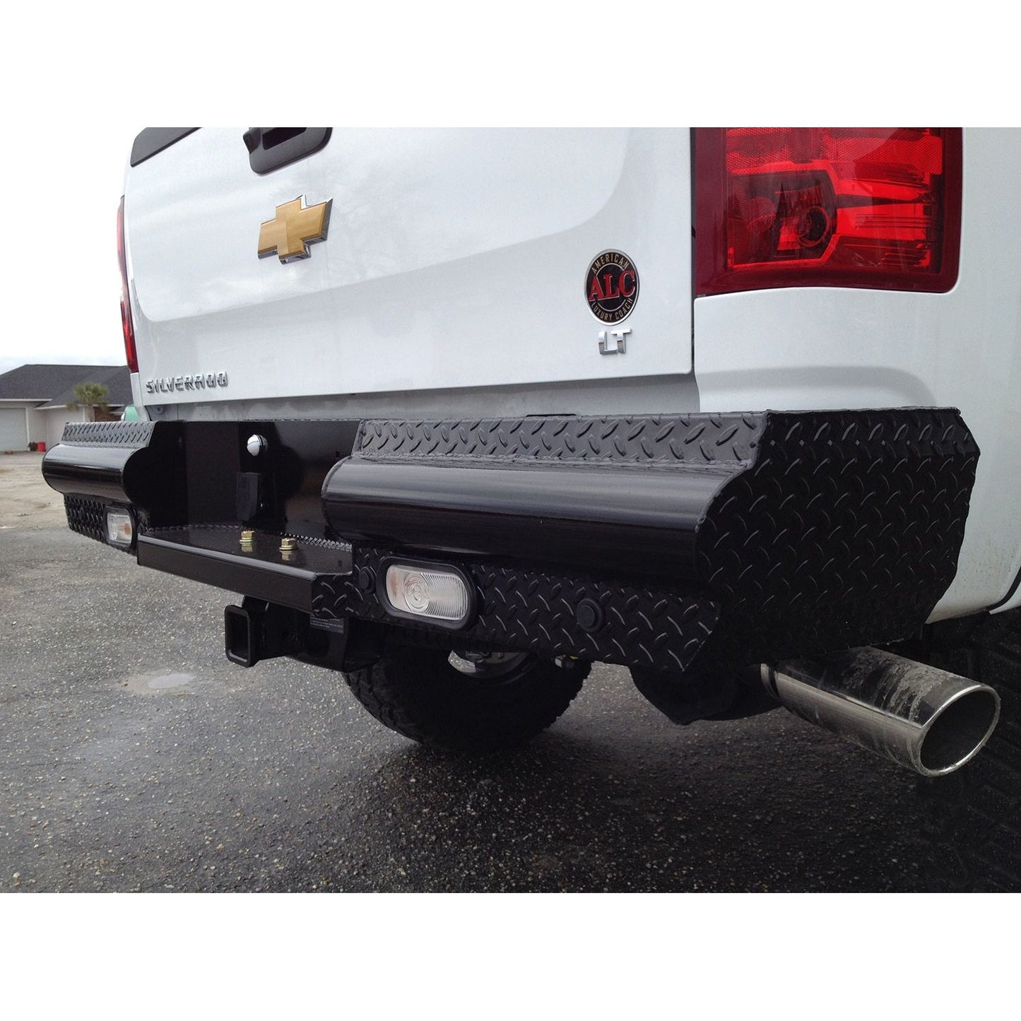 Fab Fours Black Steel Ranch Rear Bumper 2 Stage Black Powder Coated l CH11-T2150-1