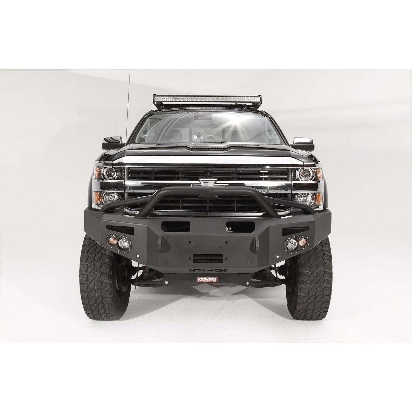 Fab Fours Premium Winch Front Bumper 2 Stage Black Powder Coated w/Pre-Runner Grill Guard w/Sensors l CH14-C3052-1