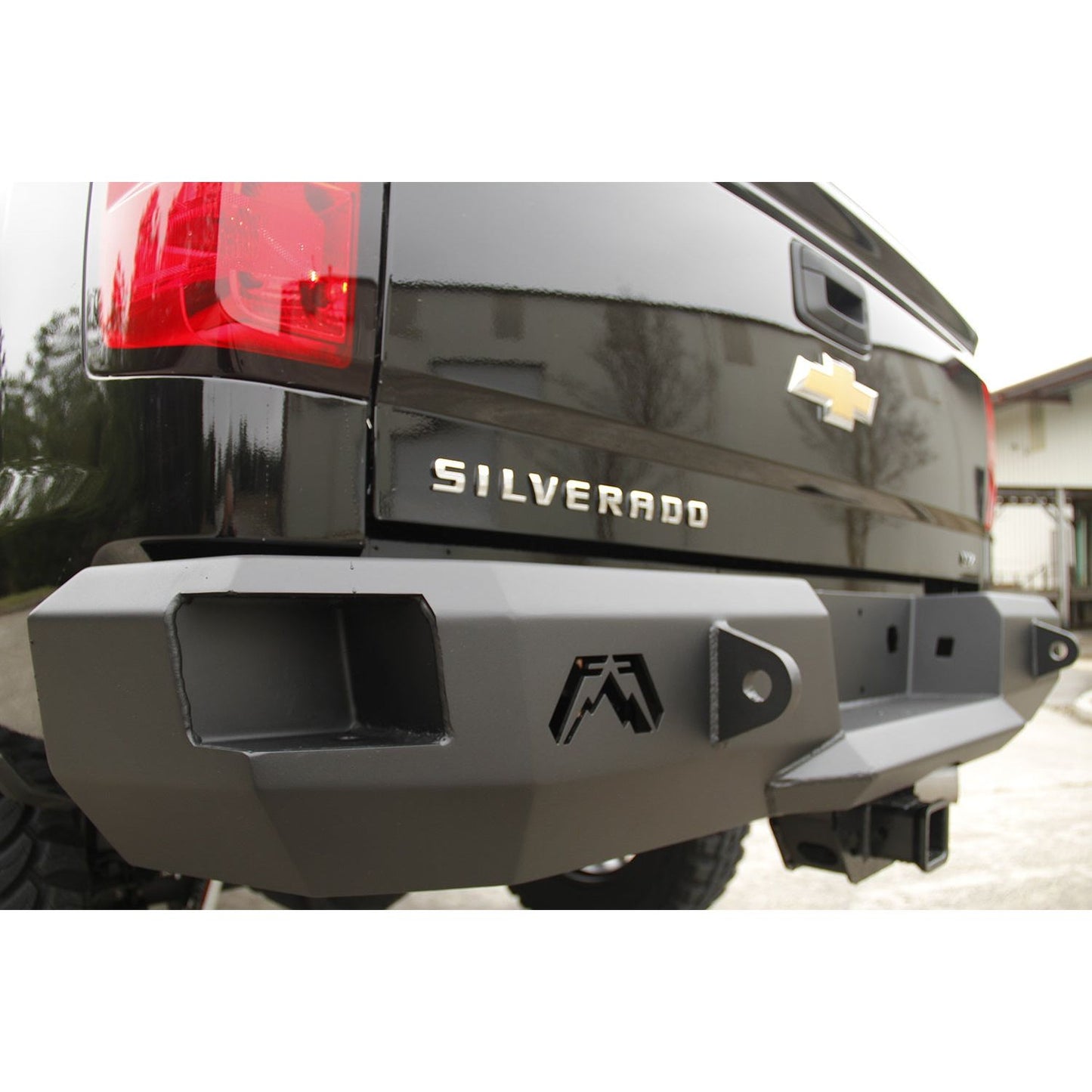 Fab Fours Heavy Duty Rear Bumper 2 Stage Black Powder Coated Incl. 0.75 in. D-Ring Mount l CH14-W3050-1