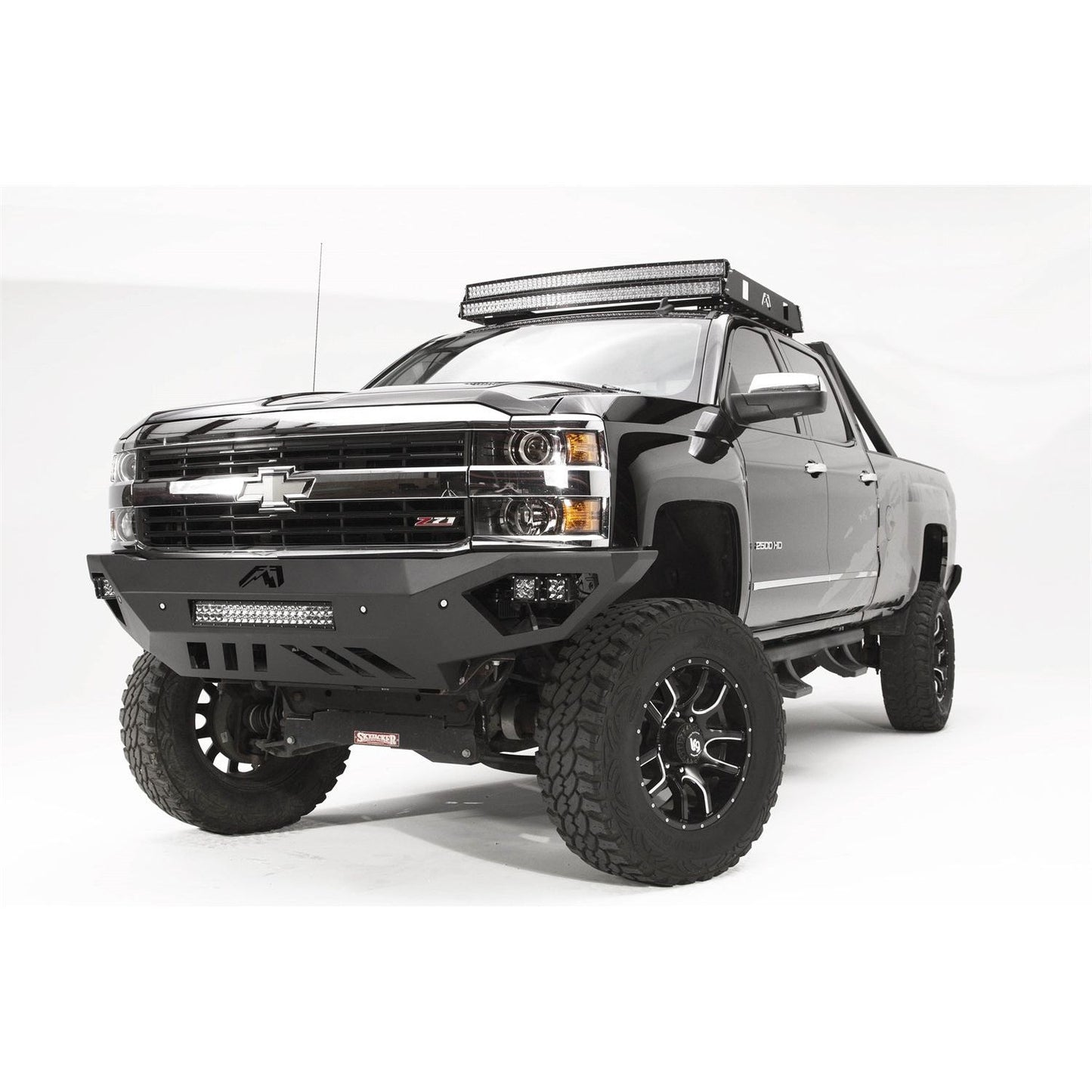 Fab Fours Vengeance Front Bumper 2 Stage Black Powder Coated Sensor Bumper No Guard l CH15-V3051-1