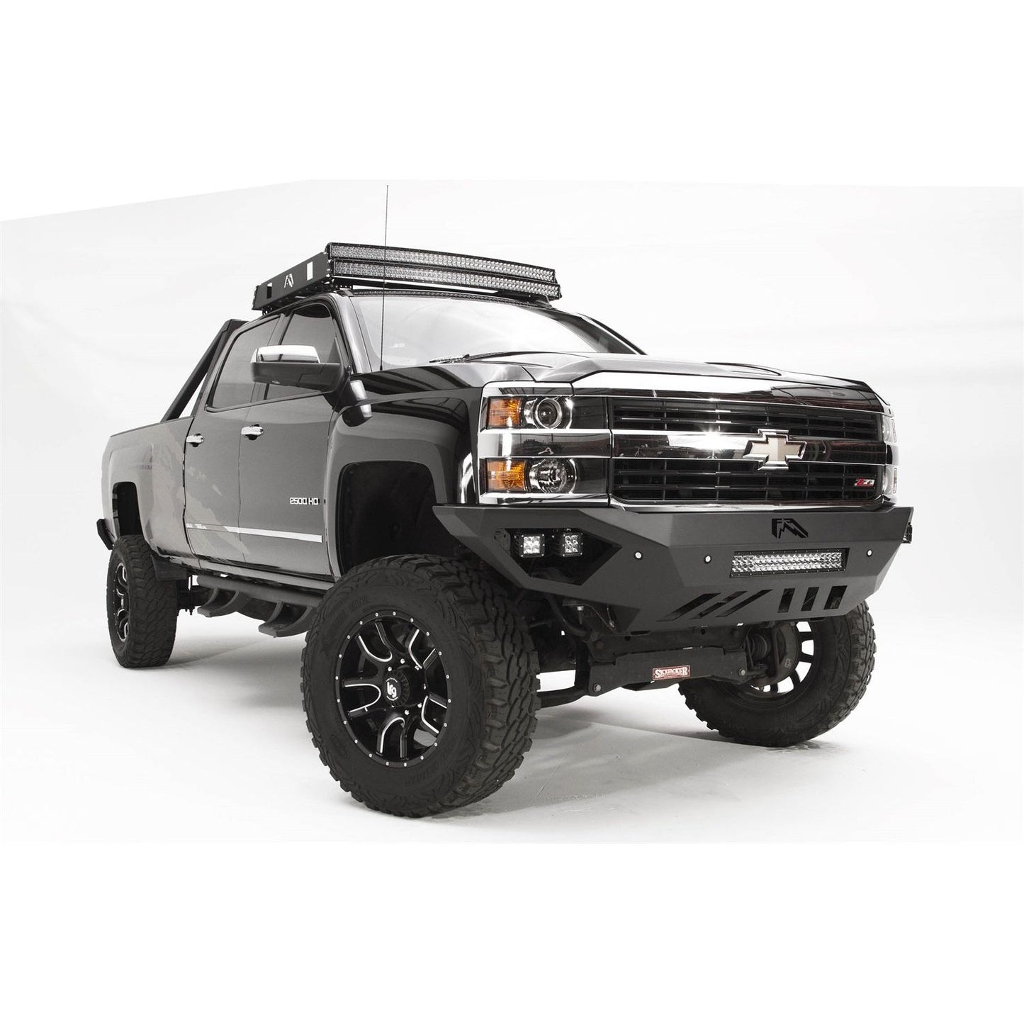 Fab Fours Vengeance Front Bumper 2 Stage Black Powder Coated Sensor Bumper No Guard l CH15-V3051-1
