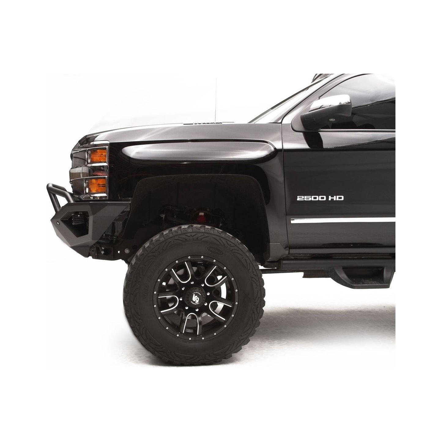 Fab Fours Vengeance Front Bumper 2 Stage Black Powder Coated Sensor Bumper Pre-Runner Guard l CH15-V3052-1