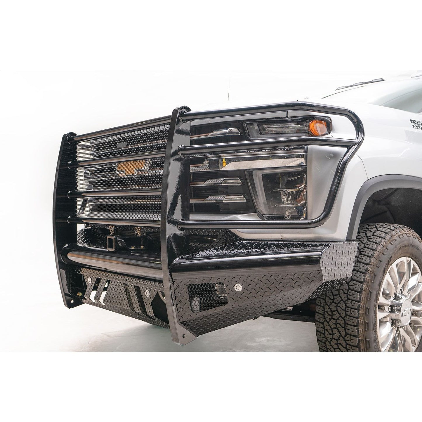 Fab Fours Black Steel Front Ranch Bumper w/Full Guard And Tow Hooks Steel Black l CH20-S4960-1