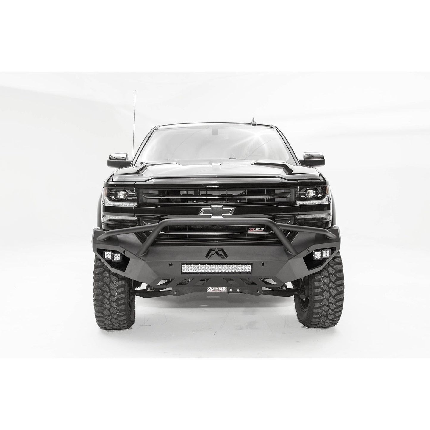 Fab Fours Vengeance Front Bumper 2 Stage Black Powder Coated Pre-Runner Guard l CS16-D3852-1