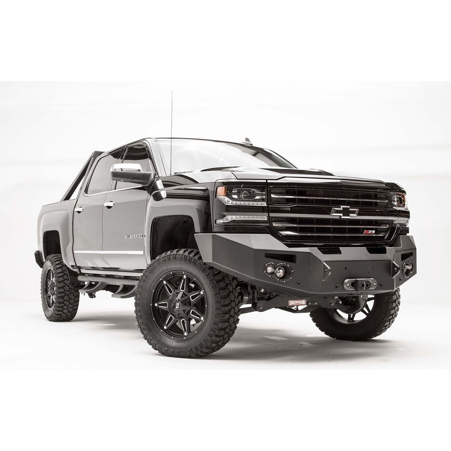 Fab Fours Premium Winch Front Bumper 2 Stage Black Powder Coated w/No Guard l CS16-F3851-1